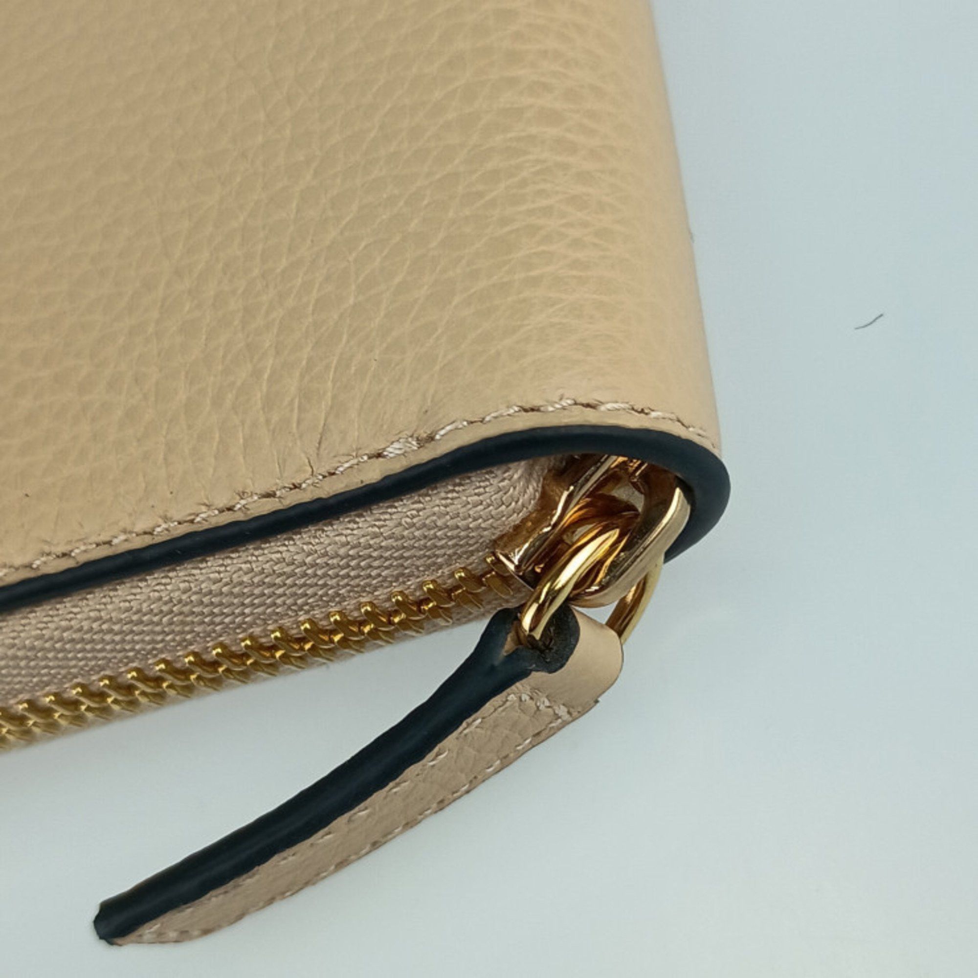 Versace Versace Wallet Virtus Round Long 1006263 Beige Leather Women's Letter V Size ONE SIZE - 5 Thumbnail