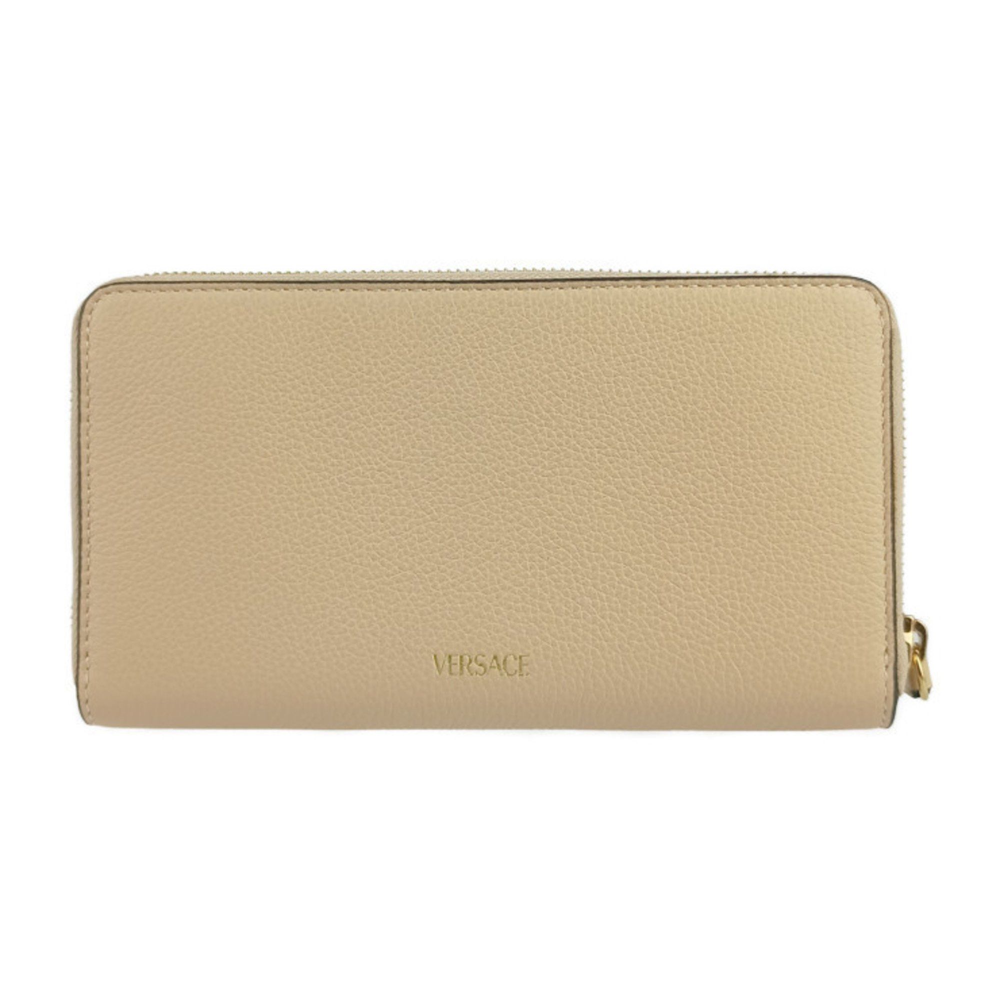 Versace Versace Wallet Virtus Round Long 1006263 Beige Leather Women's Letter V Size ONE SIZE - 3 Thumbnail