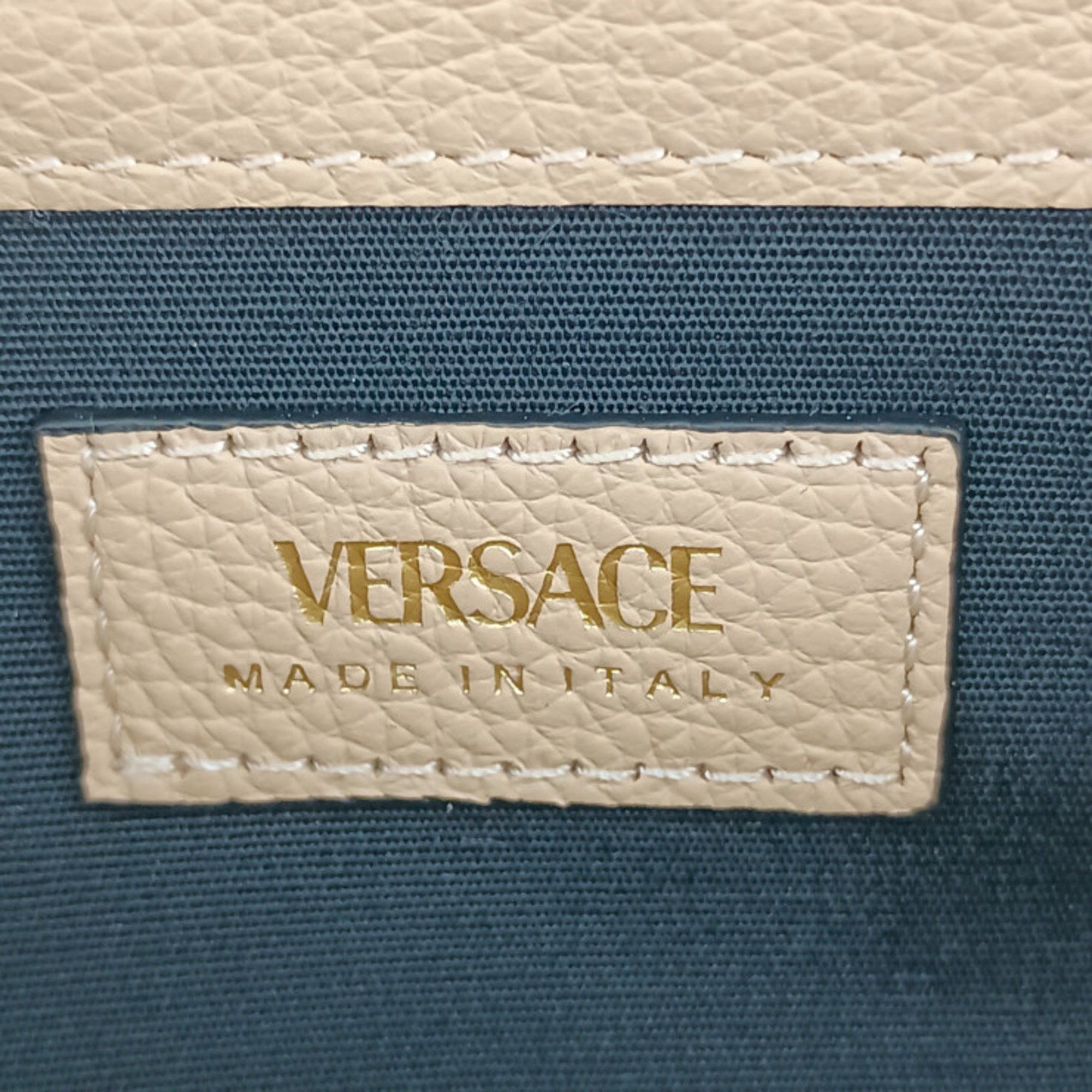 Versace Versace Wallet Virtus Round Long 1006263 Beige Leather Women's Letter V Size ONE SIZE - 8 Thumbnail