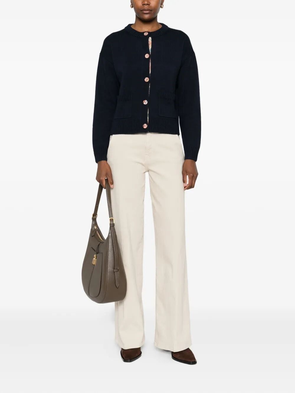 7 For All Mankind `Lotta Trouser Creme With Carpenter Details` Jeans Size 27" / US 4 / IT 40 - 2 Thumbnail