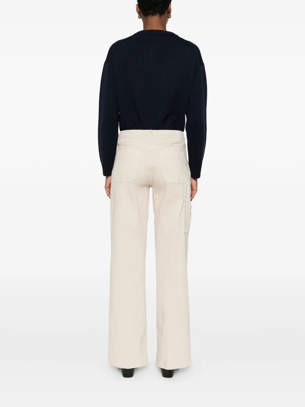 7 For All Mankind `Lotta Trouser Creme With Carpenter Details` Jeans Size 27" / US 4 / IT 40 - 5 Thumbnail