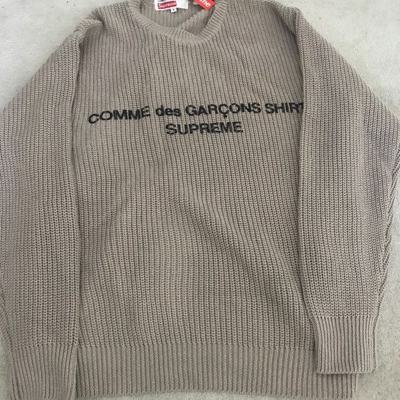 Supreme cdg sweater on sale tan