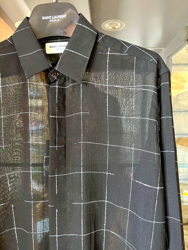 Saint Laurent Paris saint laurent black geometric pattern shirt Size US S / EU 44-46 / 1 - 2 Thumbnail
