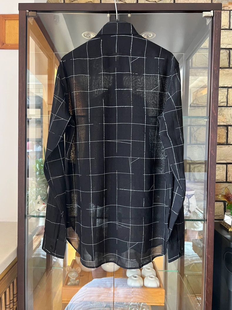 Saint Laurent Paris saint laurent black geometric pattern shirt Size US S / EU 44-46 / 1 - 5 Thumbnail