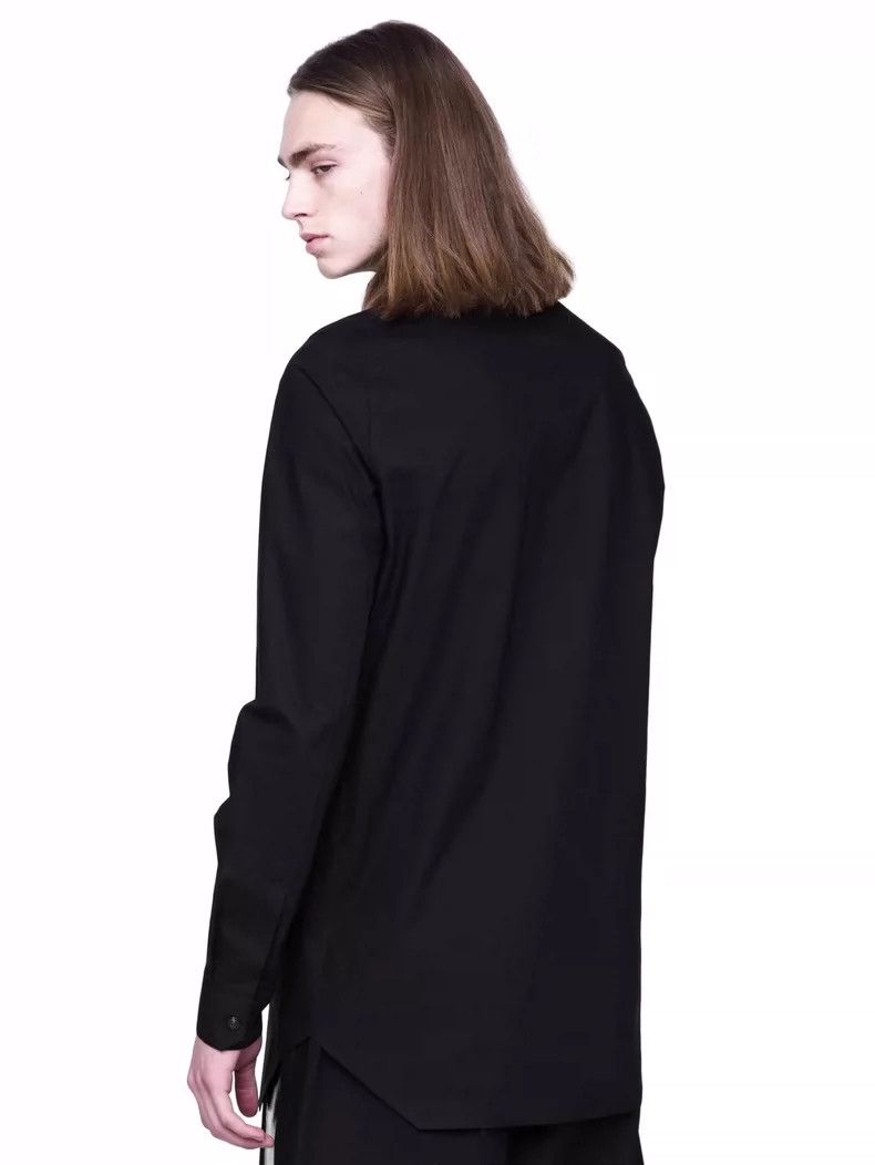 Rick Owens rick owens high collar shirt with leather detail Size US M / EU 48-50 / 2 - 7 Thumbnail