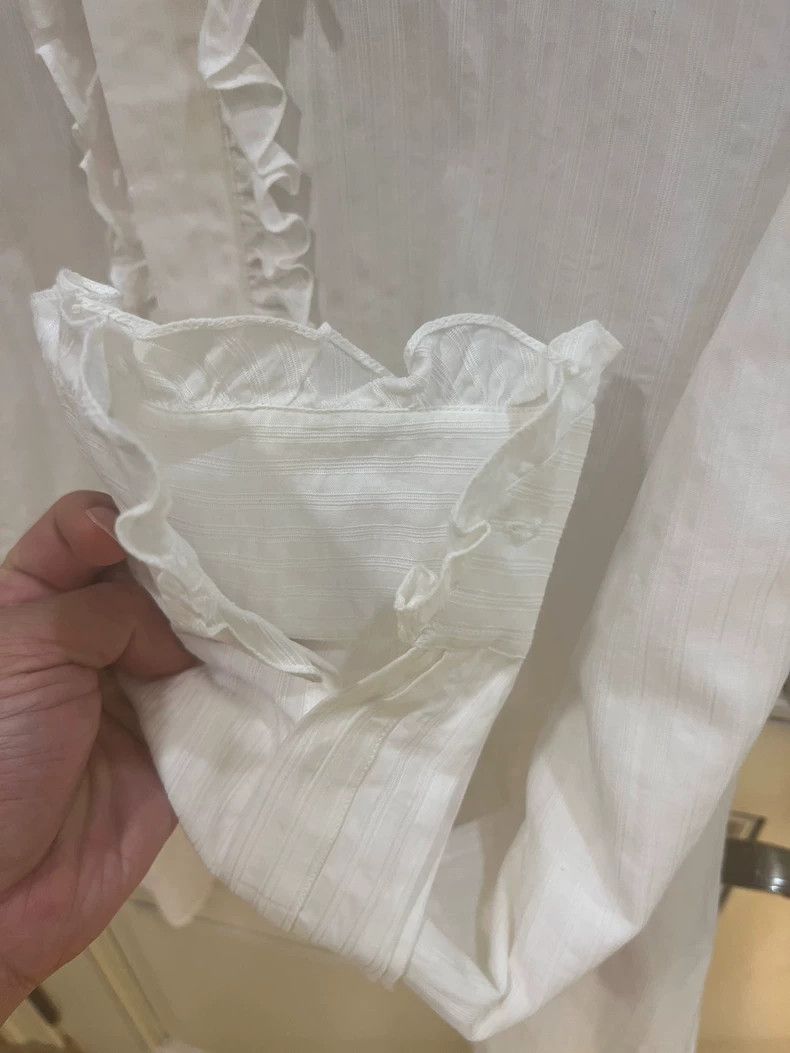 Saint Laurent Paris white vintage ruffled collar shirt Size US M / EU 48-50 / 2 - 3 Thumbnail