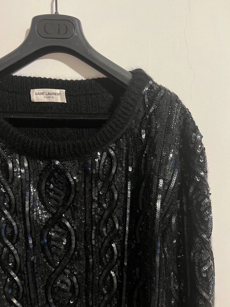 Saint Laurent Paris saint laurent black sequined sweater size S Size US S / EU 44-46 / 1 - 2 Thumbnail