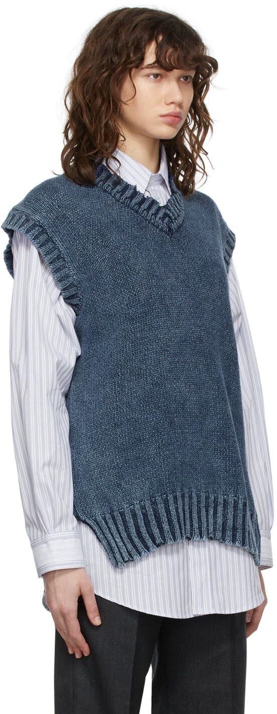 Maison Margiela Maison Margiela Denim Blue Vest Sweater Size US XL / EU 56 / 4 - 6 Thumbnail