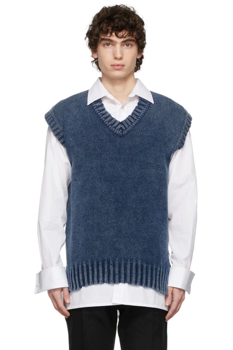 Maison Margiela Maison Margiela Denim Blue Vest Sweater Size US XL / EU 56 / 4 - 5 Thumbnail