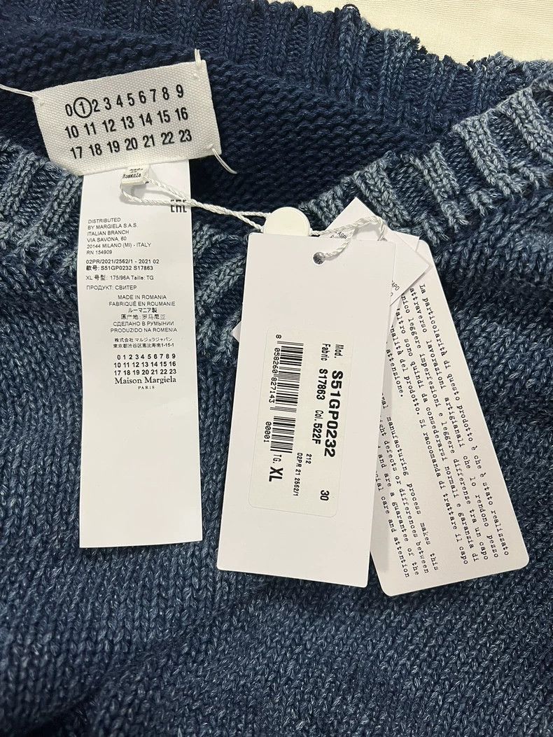 Maison Margiela Maison Margiela Denim Blue Vest Sweater Size US XL / EU 56 / 4 - 4 Thumbnail