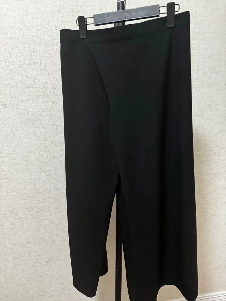 Yohji Yamamoto adjustable waist black wide-leg trousers Size US 28 / EU 44 - 6 Thumbnail
