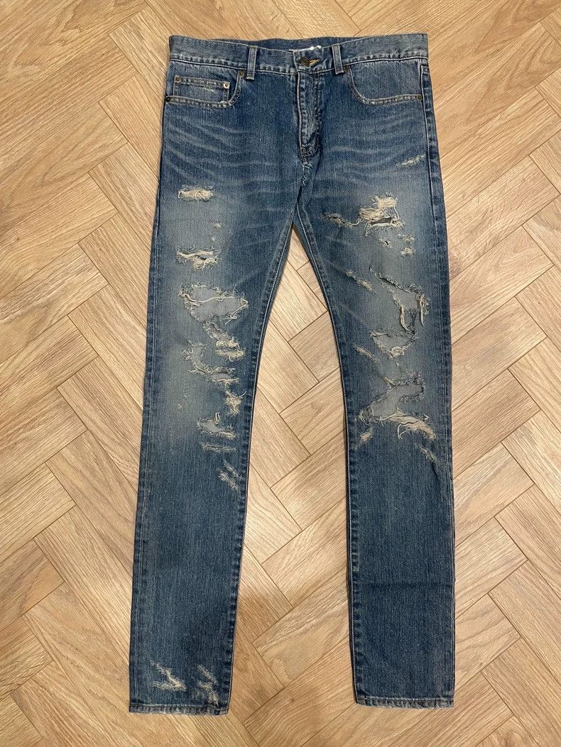Saint Laurent Paris slp distressed denim jeans size 32 Size US 32 / EU 48 - 5 Thumbnail