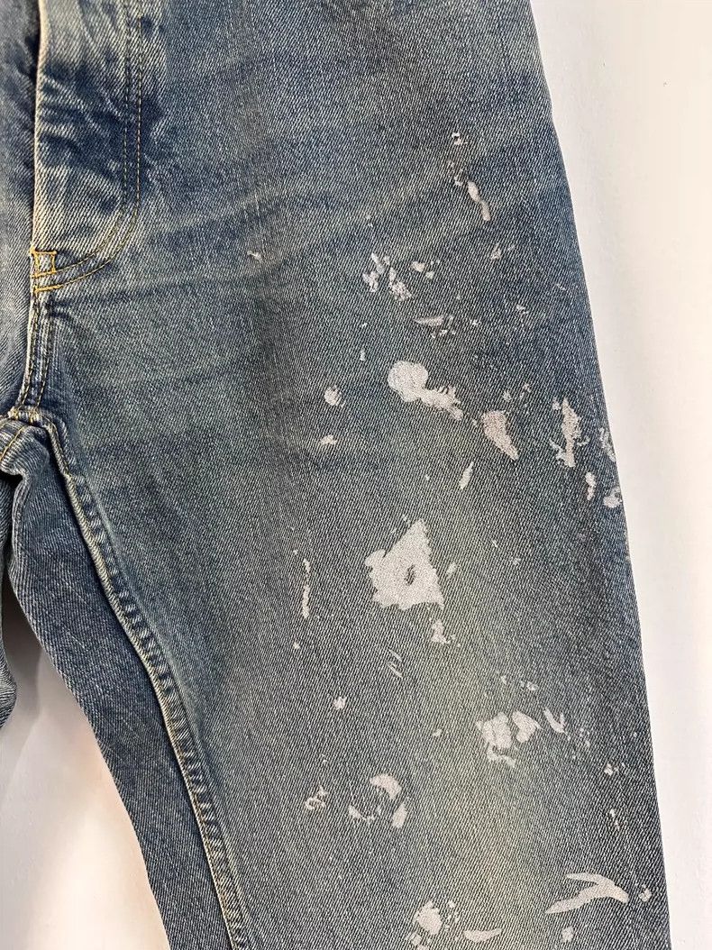 Helmut Lang silver splatter blue jeans by Helmut Lang Size US 33 - 3 Thumbnail