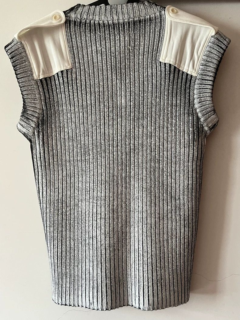 Maison Margiela silver ribbed sleeveless knit top Size US M / EU 48-50 / 2 - 3 Thumbnail