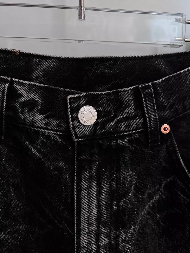 Martine Rose black wavy washed denim pants size L Size US 34 / EU 50 - 2 Thumbnail
