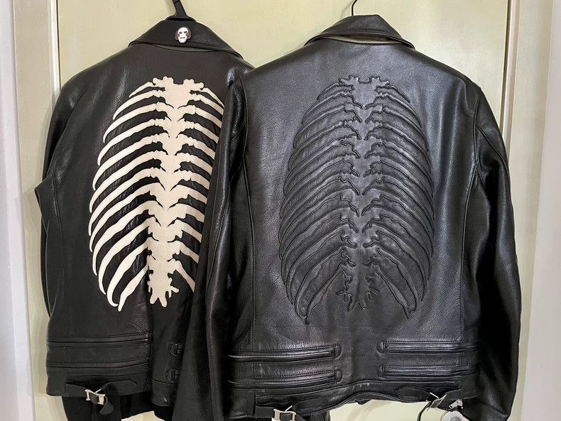 Undercover limited edition black leather jacket with ribs Size US S / EU 44-46 / 1 - 2 Thumbnail