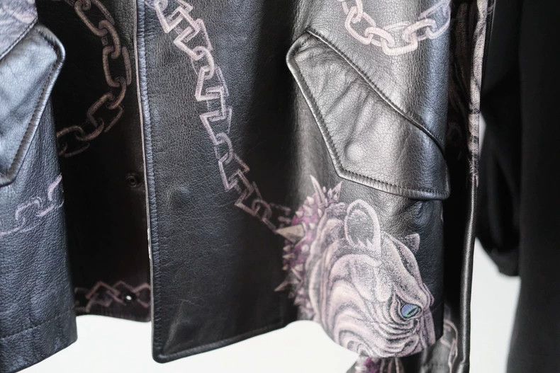Yohji Yamamoto yohji yamamoto graphic leather jacket Size US L / EU 52-54 / 3 - 3 Thumbnail