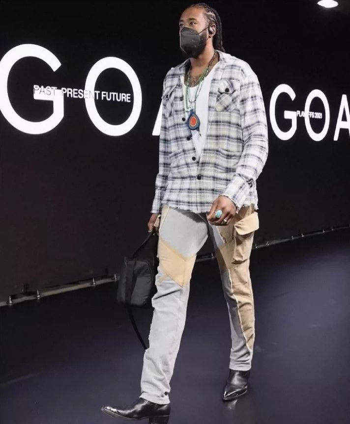 Greg Lauren greg lauren boxy plaid denim shirt Size US M / EU 48-50 / 2 - 8 Thumbnail