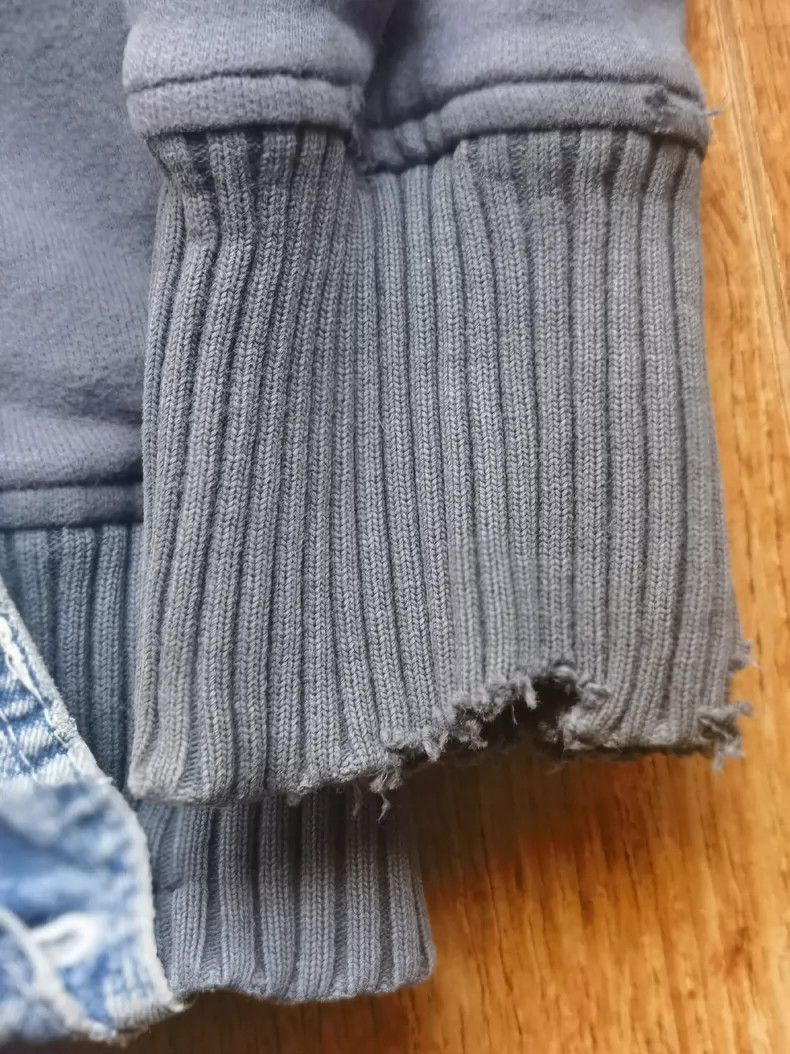 Greg Lauren orange denim patchwork hoodie Size US L / EU 52-54 / 3 - 7 Thumbnail