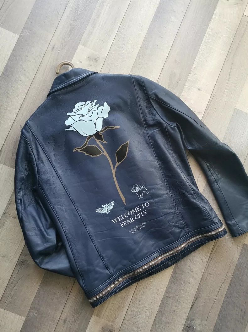 Undercover navy leather motorcycle jacket from undercover Size US M / EU 48-50 / 2 - 2 Thumbnail