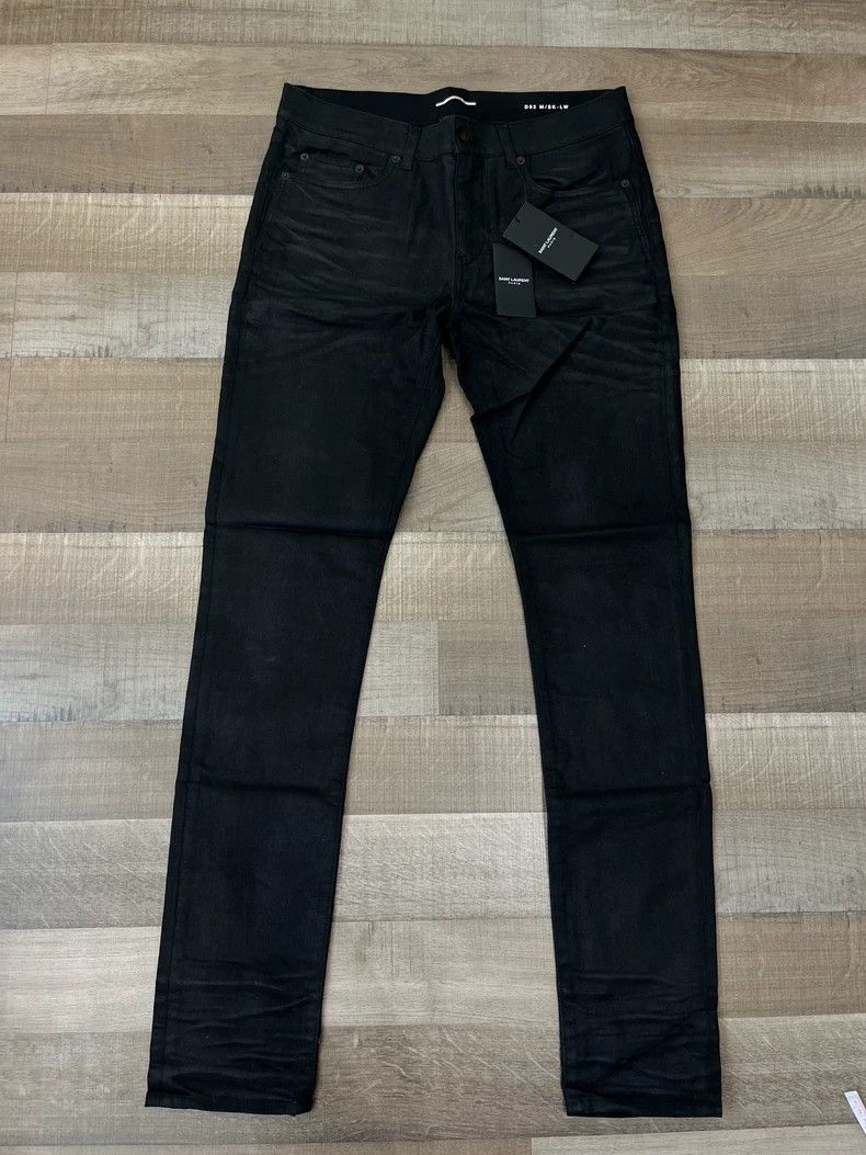 Saint Laurent Paris saint laurent d02 black waxed denim pants Size US 31 - 4 Thumbnail
