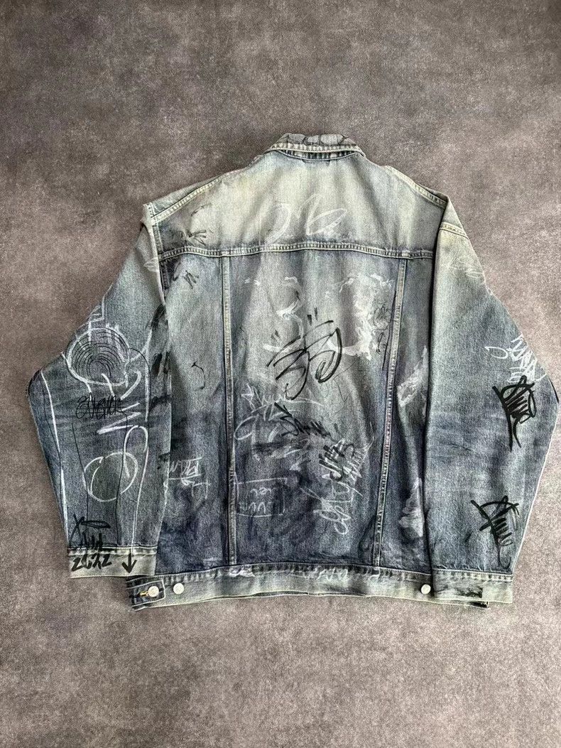 Balenciaga balenciaga blue graffiti denim jacket Size US M / EU 48-50 / 2 - 2 Thumbnail