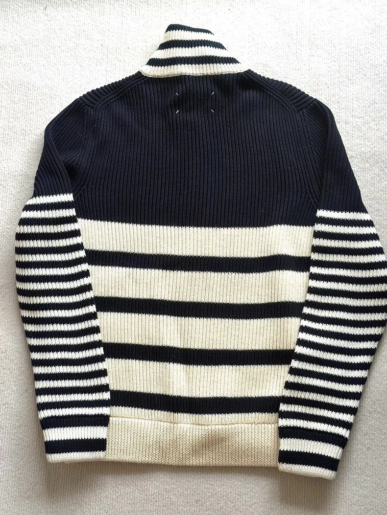 Maison Margiela black and white knit zip-up sweater Size US M / EU 48-50 / 2 - 2 Thumbnail