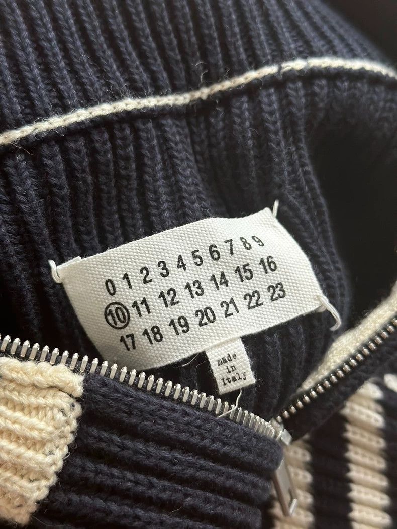 Maison Margiela black and white knit zip-up sweater Size US M / EU 48-50 / 2 - 3 Thumbnail