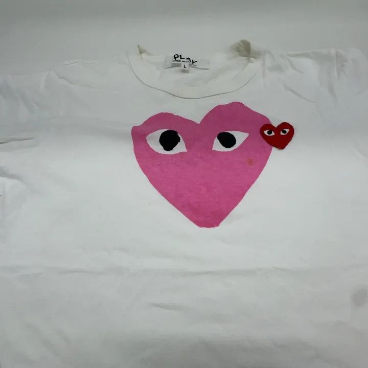 Comme des Garcons Comme des Garçons Play Pink Heart T-Shirt for Women 0079 Size L / US 10 / IT 46 - 8 Thumbnail