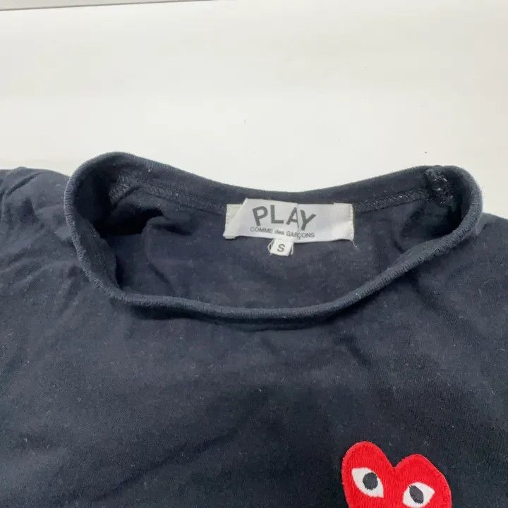 Comme des Garcons CDG Play Black Short Sleeve T-Shirt with Heart 0079 Size S / US 4 / IT 40 - 6 Thumbnail