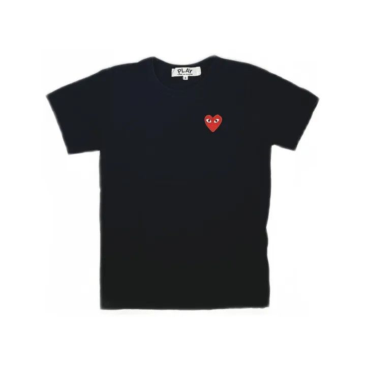 Comme des Garcons CDG Play Black Short Sleeve T-Shirt with Heart 0079 Size S / US 4 / IT 40 - 2 Thumbnail