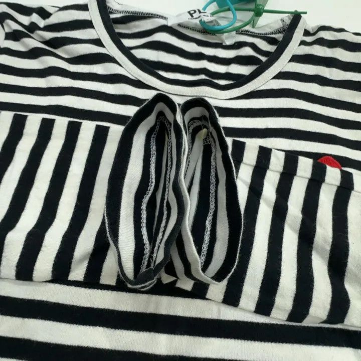 Comme des Garcons Comme des Garçons Play Striped Long Sleeve Tee 0079 Size M / US 6-8 / IT 42-44 - 7 Thumbnail