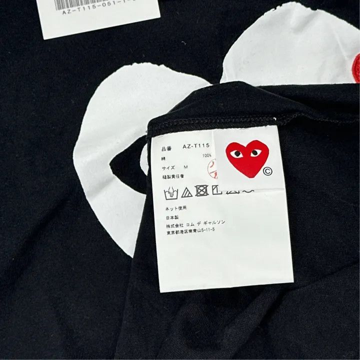 Comme des Garcons CDG Play Heart Print T-Shirt for Women 0079 Size M / US 6-8 / IT 42-44 - 3 Thumbnail