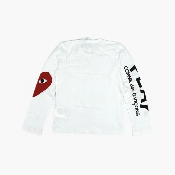 Comme des Garcons Comme des Garçons Play White Long Sleeve T-Shirt 0079 Size S / US 4 / IT 40 - 3 Thumbnail