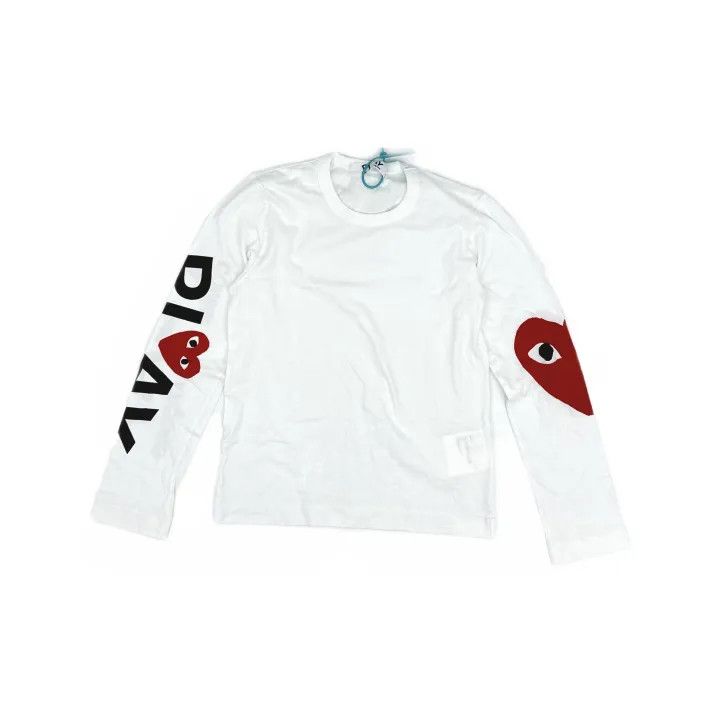 Comme des Garcons Comme des Garçons Play White Long Sleeve T-Shirt 0079 Size S / US 4 / IT 40 - 2 Thumbnail