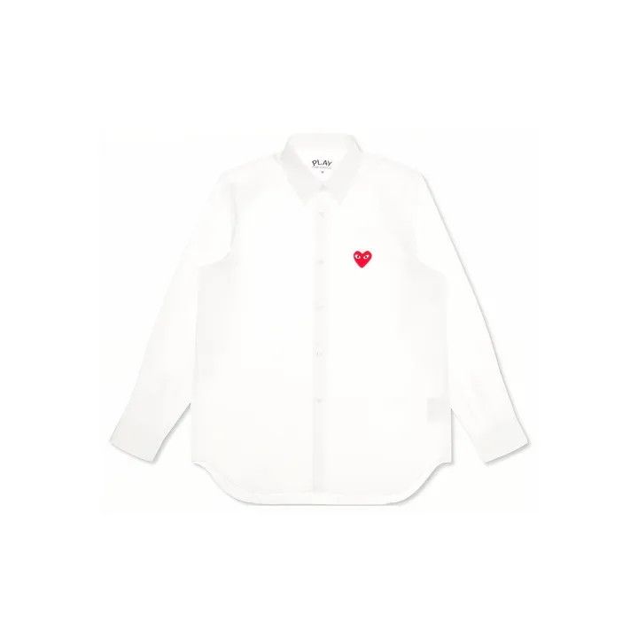 Comme des Garcons Comme des Garçons Play Red Heart Button Down Shirt 0079 Size L / US 10 / IT 46 - 2 Thumbnail