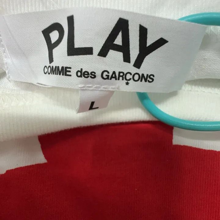 Comme des Garcons Comme Des Garçons Play Red Heart Print T-Shirt 0079 Size L / US 10 / IT 46 - 2 Thumbnail