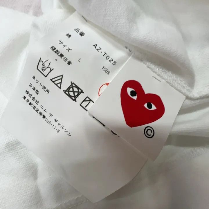 Comme des Garcons Comme Des Garçons Play Red Heart Print T-Shirt 0079 Size L / US 10 / IT 46 - 3 Thumbnail