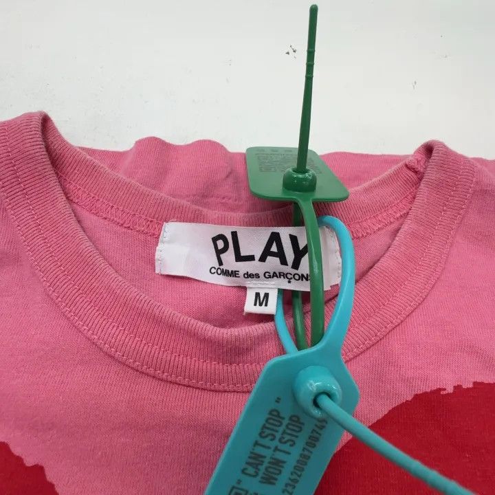 Comme des Garcons Comme des Garçons PLAY Pink Heart Short Sleeve Tee 0079 Size M / US 6-8 / IT 42-44 - 8 Thumbnail
