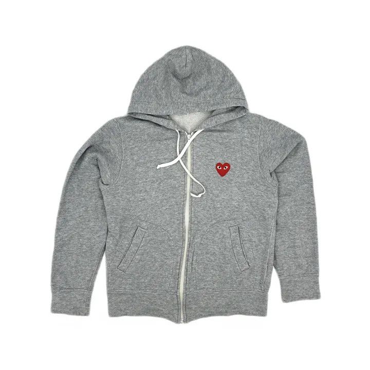 Comme des Garcons Comme des Garçons Play Gray Zip Hoodie 0079 Size L / US 10 / IT 46 - 2 Thumbnail