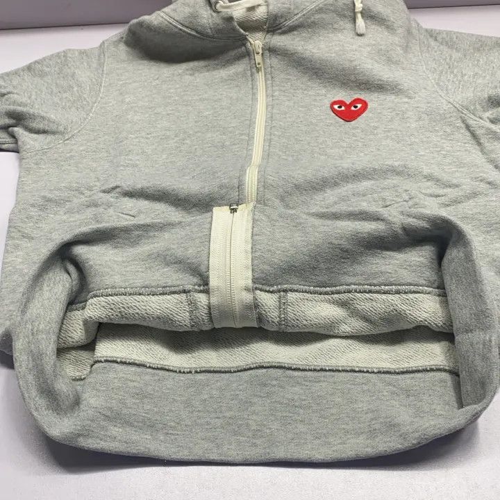 Comme des Garcons Comme des Garçons Play Gray Zip Hoodie 0079 Size L / US 10 / IT 46 - 12 Thumbnail