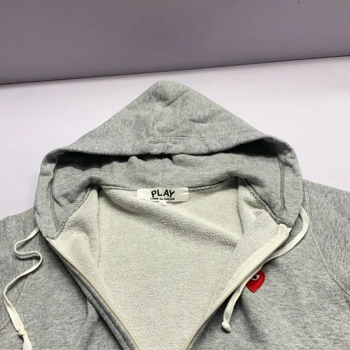 Comme des Garcons Comme des Garçons Play Gray Zip Hoodie 0079 Size L / US 10 / IT 46 - 7 Thumbnail