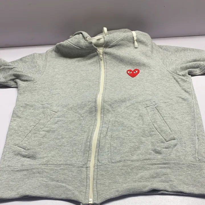 Comme des Garcons Comme des Garçons Play Gray Zip Hoodie 0079 Size L / US 10 / IT 46 - 11 Thumbnail