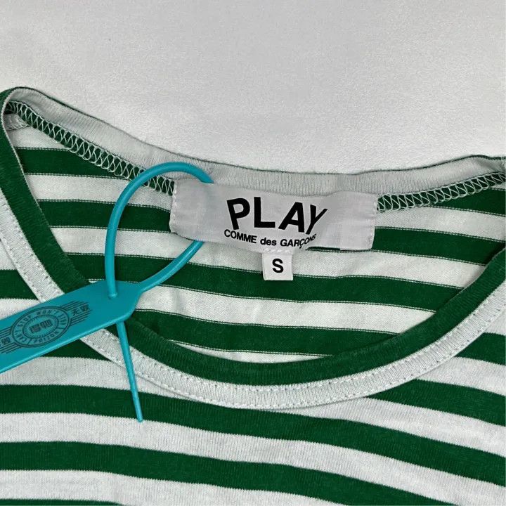 Comme des Garcons Comme des Garçons Play Green Stripe Long Sleeve T-Shirt 0079 Size S / US 4 / IT 40 - 3 Thumbnail