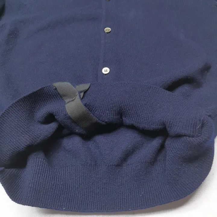 Comme des Garcons CDG Play Navy Knitted Cardigan with Heart Design 0079 Size L / US 10 / IT 46 - 8 Thumbnail