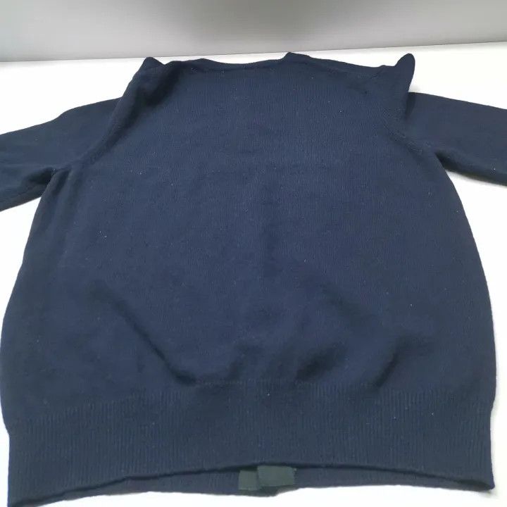 Comme des Garcons CDG Play Navy Knitted Cardigan with Heart Design 0079 Size L / US 10 / IT 46 - 11 Thumbnail