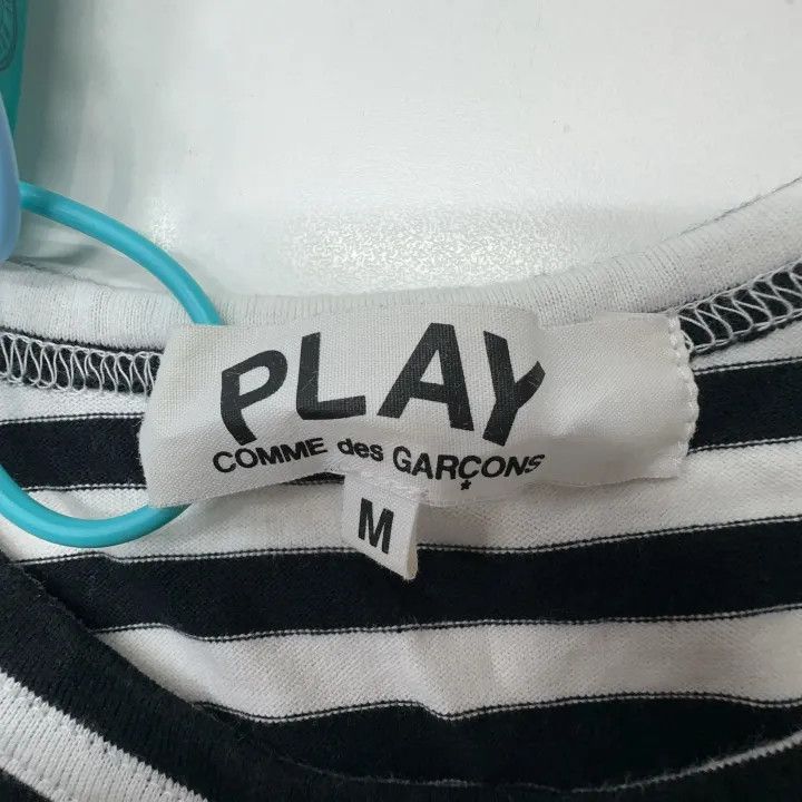 Comme des Garcons Comme Des Garçons Play Striped Long Sleeve T-Shirt 0079 Size M / US 6-8 / IT 42-44 - 2 Thumbnail