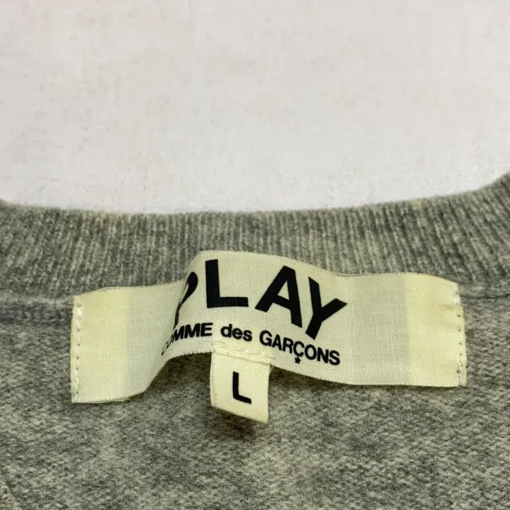 Comme des Garcons CDG Play Gray Knit Cardigan for Women 0079 Size L / US 10 / IT 46 - 4 Thumbnail