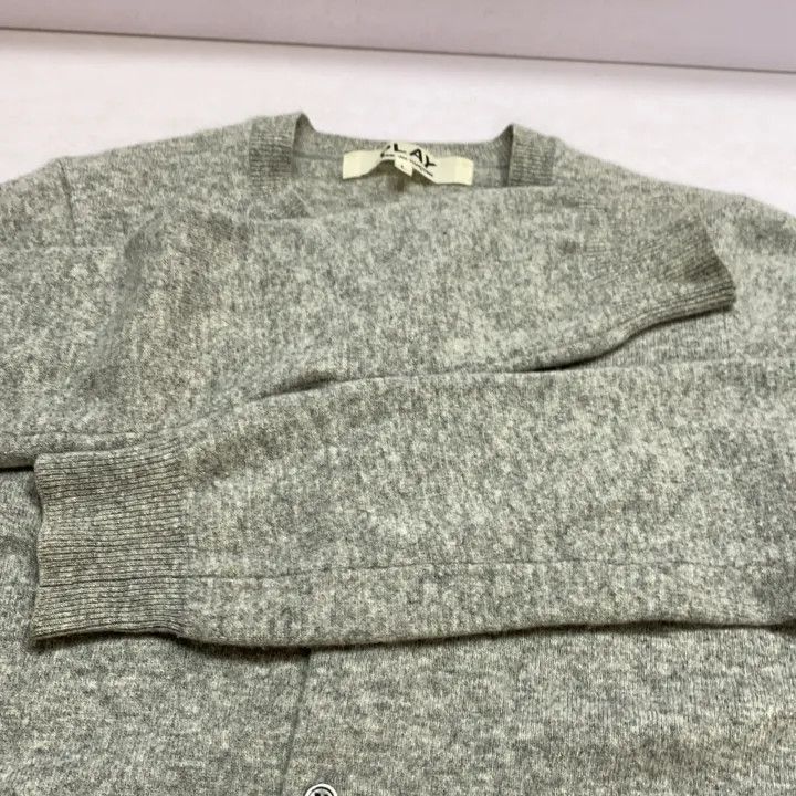 Comme des Garcons CDG Play Gray Knit Cardigan for Women 0079 Size L / US 10 / IT 46 - 8 Thumbnail