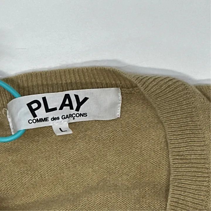 Comme des Garcons Comme des Garcons Play Beige Heart Sweater 0079 Size L / US 10 / IT 46 - 3 Thumbnail